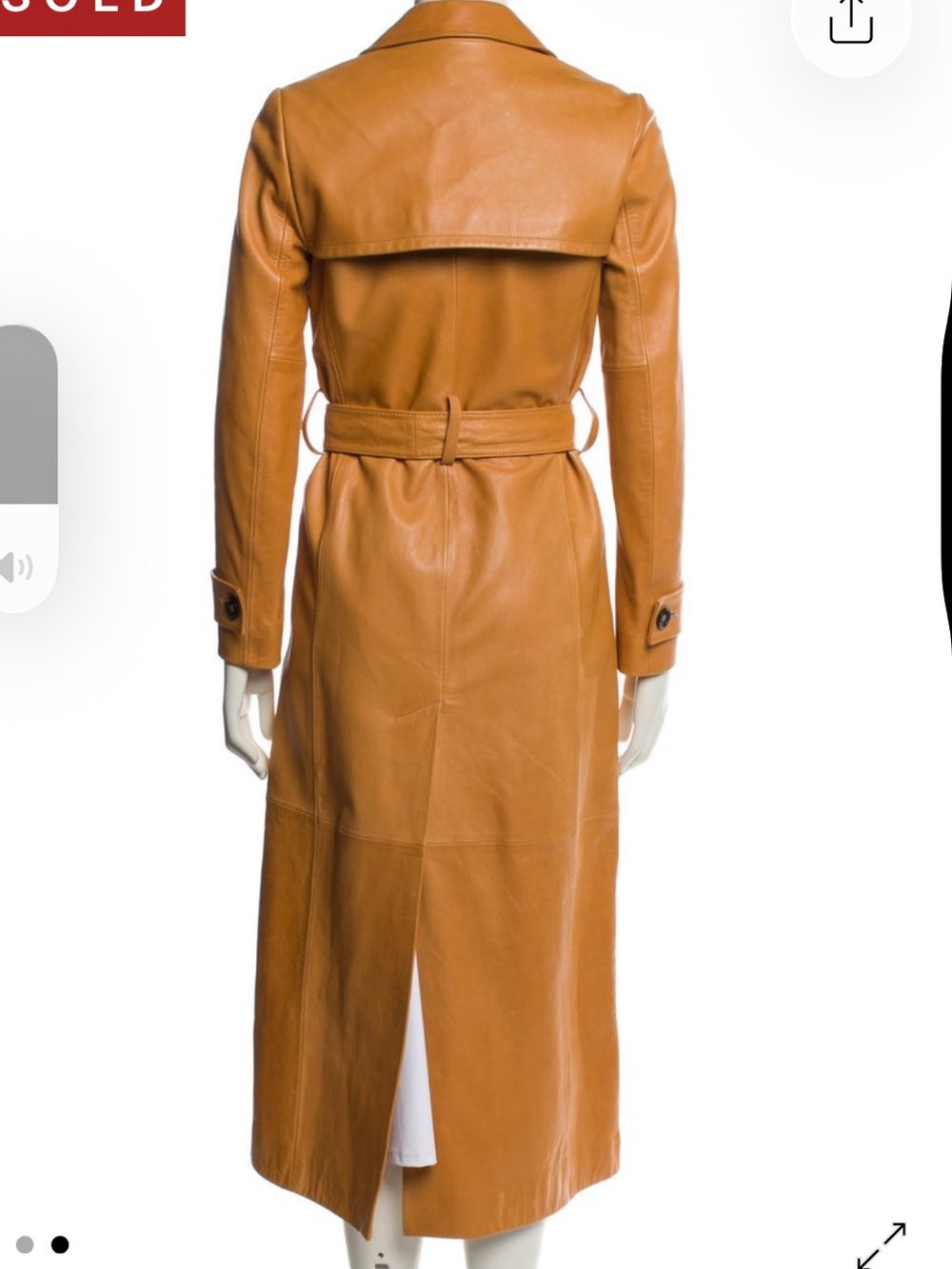 Frame Long Leather Trench in Camel XS - Picture 5 of 10